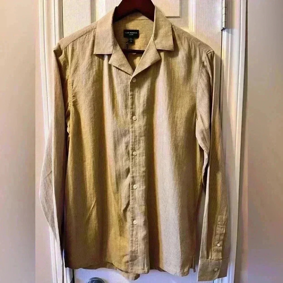 Mens Club Monaco Seersucker  Cotton LS Button Down Shirt - Picture 1 of 6